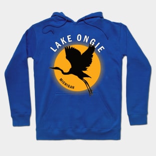 Lake Ongie in Michigan Heron Sunrise Hoodie